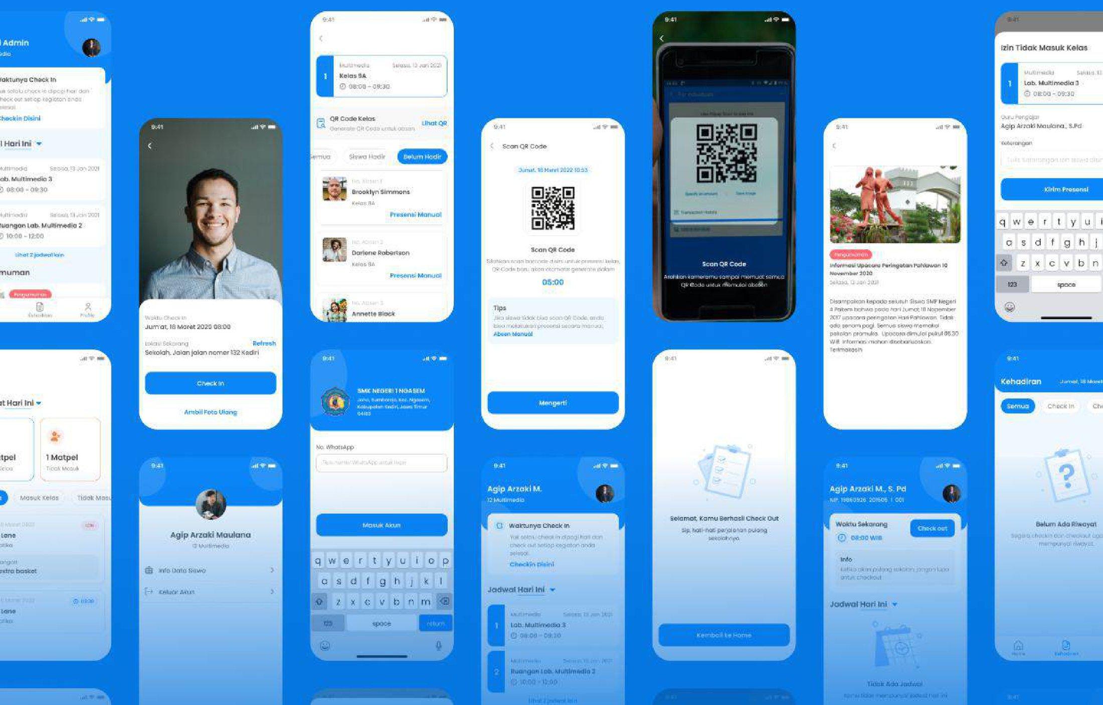 A selection of InStudi mobile app screens