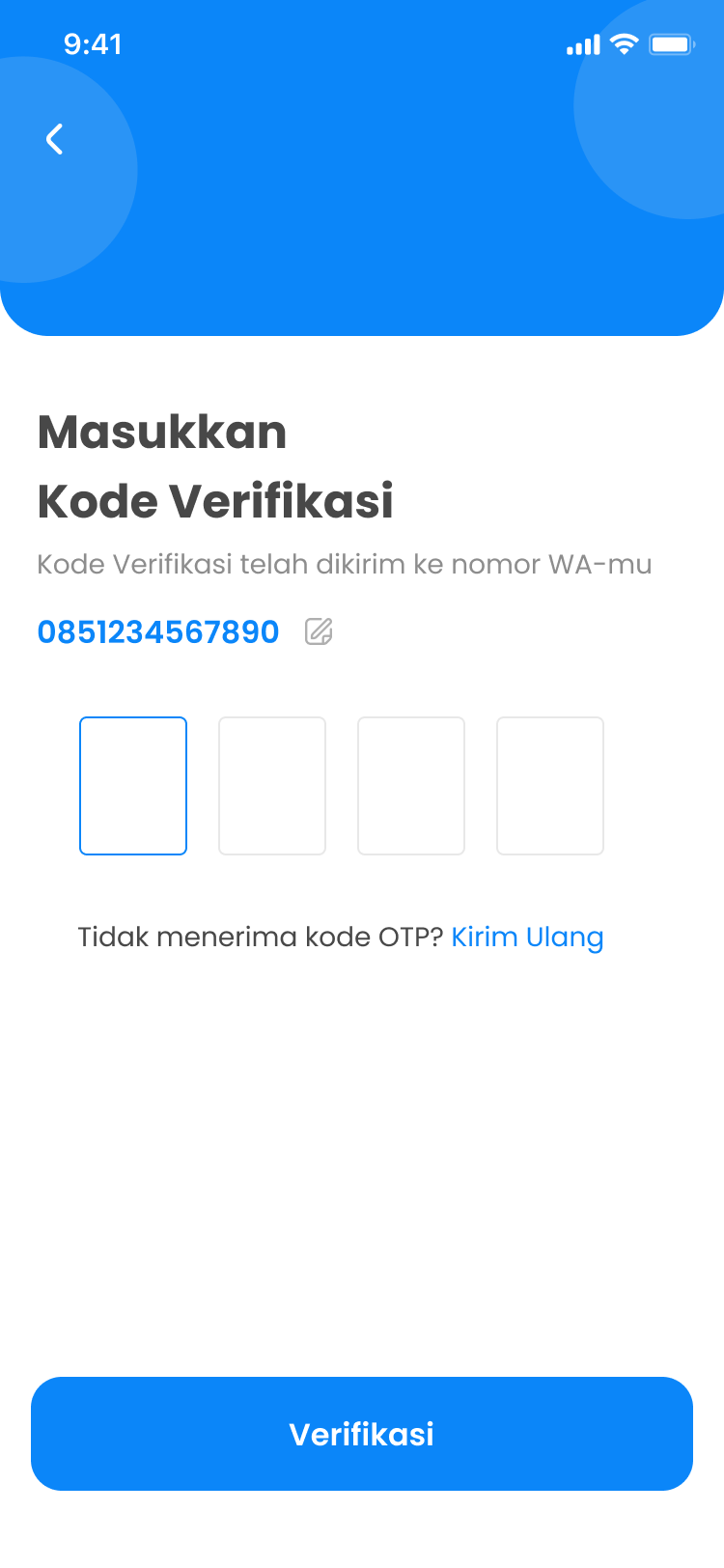 Verification screen